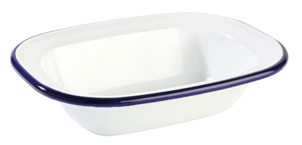 Schale ENAMELWARE 18x13.5cm H4cm, weiss
