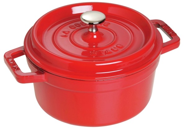 Cocotte 20cm, rund, Kirsch-Rot, Gusseisen 2.2l