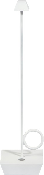 Broggi Bugia Lampe wiederaufladbar, weiss 8x8cm H32cm