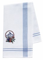 BERGROMANTIK WAFFELTUCH BESTICKT blau