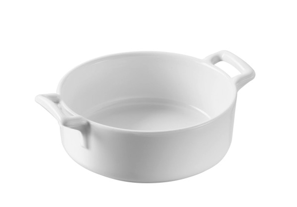 Auflaufform rund, Ø12cm, weiss