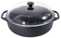Eisenguss-Bräter rund 5,5 l mit Glasdeckel 28 cm