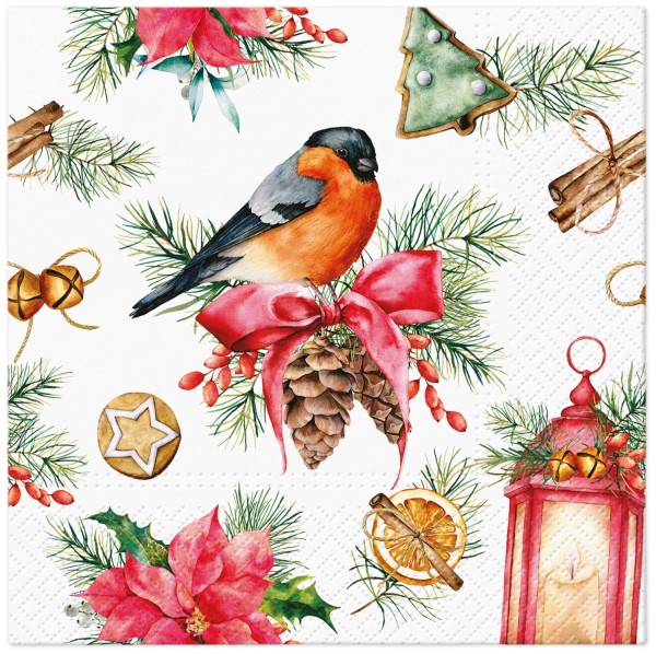 Servietten Lunch 20x Fink mit Laterne 33x33cm