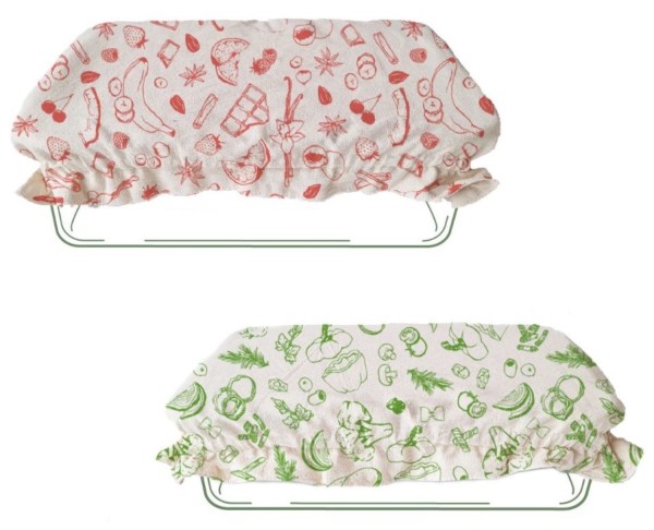 2er Set Abdeckung, Baumwolle, recht 34x24cm u 40x26cm