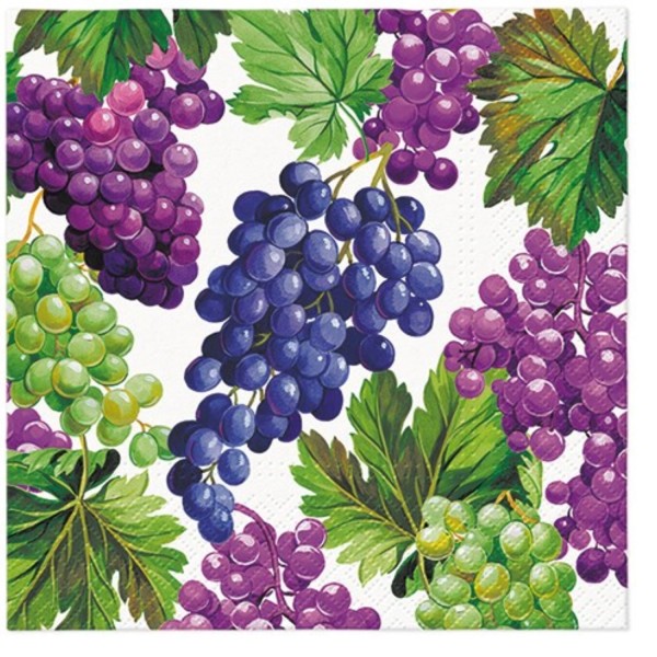 Servietten Lunch 20x Natural Grapes 33x33cm