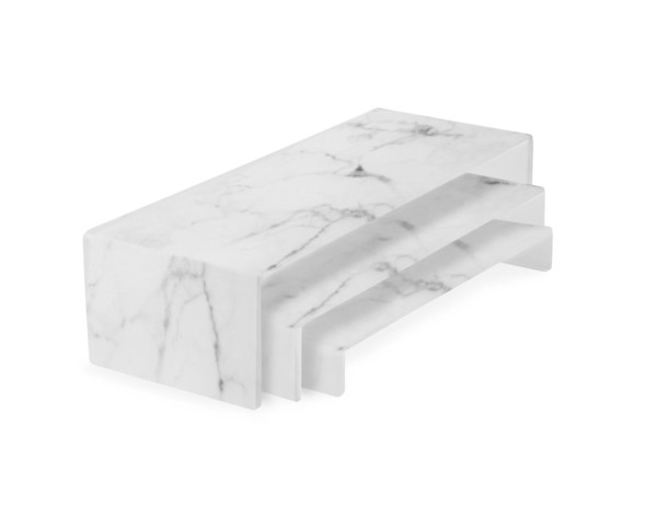 3er Set Sweety Tablar für Buffet marmorweiss Nacryl