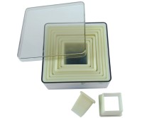 Ausstechersatz Quadrat glatt 9tlg. D:1.8-9.5cm H:5cm