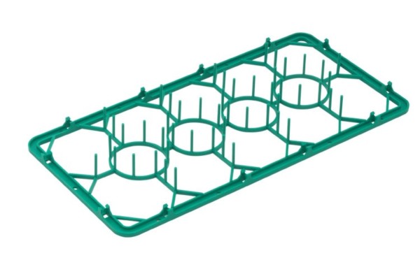 Einsatz für Tassen in halbgross 50x25cm 14 Fächer grün