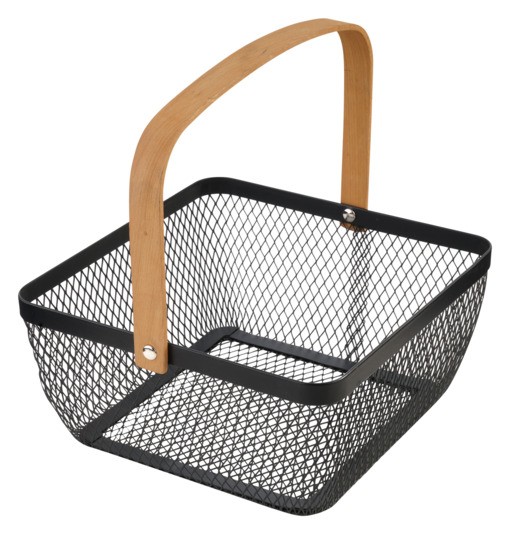 Drahtkorb eckig sw 21.5x21.5cm