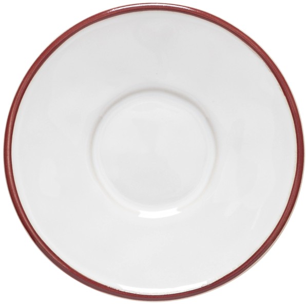Beja Kaffeeuntertasse D12.5cm H2cm weiss-rot