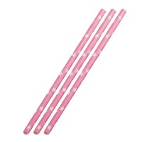 50 Papier-Trinkhalme, rosa mit weißen Sternen, 19,7cm ,50sb