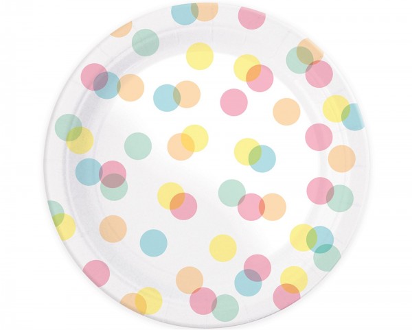 Teller Karton, 8 Stk. "Confetti" Ø23cm