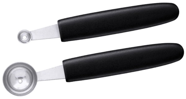 Kugelausstecher rund 10 mm, mit schwarzem Griff