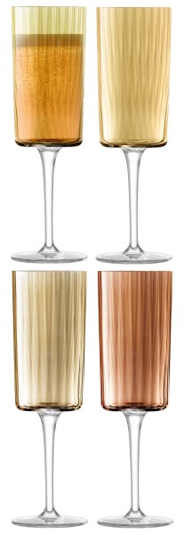 4er Set Gems Champagnerglas 210ml bernstein assort.