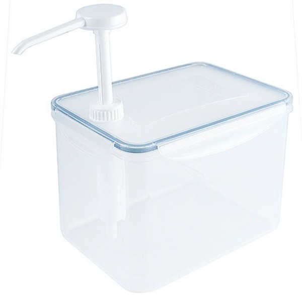 Dispenser m. 30ml Pumpe, eckig PP, 21x14.5x27 cm -3.9l