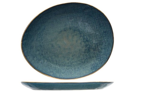 Aicha blau, Dessertteller oval 19.5 x 16.5cm