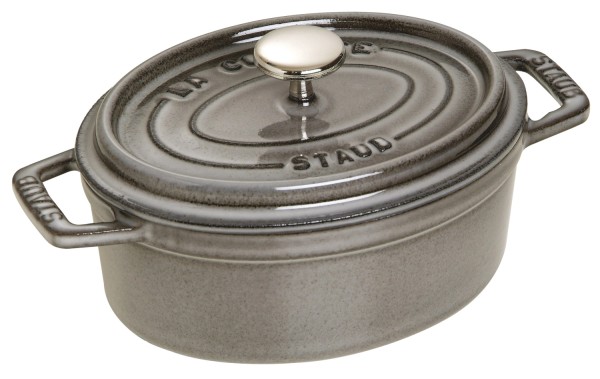 Cocotte 15cm, oval, Graphit-Grau, Gusseisen 0.6l