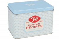 Aufbewahrungsdose für Rezepte m. 20 Rezeptkarten, blau