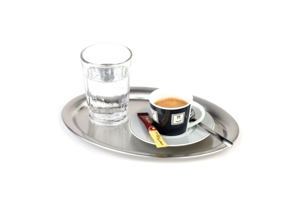 Serviertablett Kaffeehaus oval 20x14.5cm matt poliert