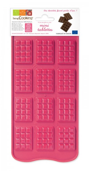 Silikonbackform Schokolade Mini-Tafel 12er 21.5x10.7cm