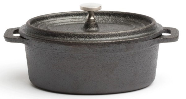 Kasserolle Mini Gusseisen oval 9.5x12.5cm H: 5.5cm