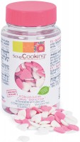 Dekozucker Herzen weiss/rosa 50 g