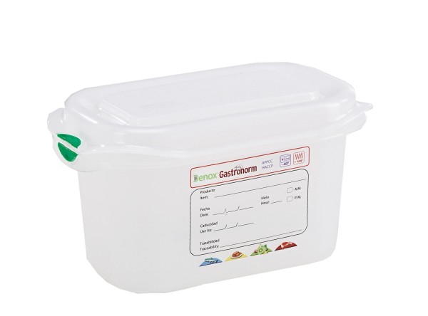 Frischhaltebox GN1/9 100mm 1lt mit Deckel und Clips