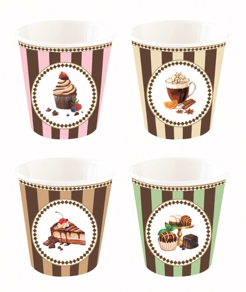 4er Set Sweet Moments Espressotasse 100ml Porzellan