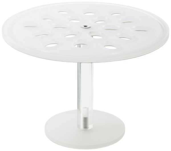 Mealplak Tortenplatte auf Fuss D30cm H16cm Nacryl weiss