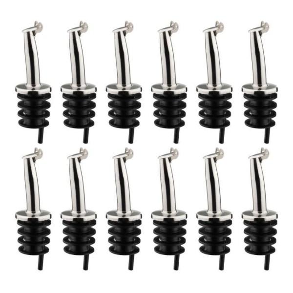 Display 12 Stk. Ausgiesser Inox Gastro, PE-Korken, Metallkäp