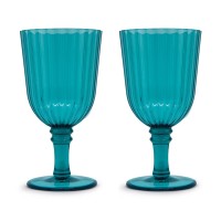 2er Set Gläser aus Acryl 460ml, türkis