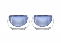 2er Set Glasschalen doppelw. blau, 180ml