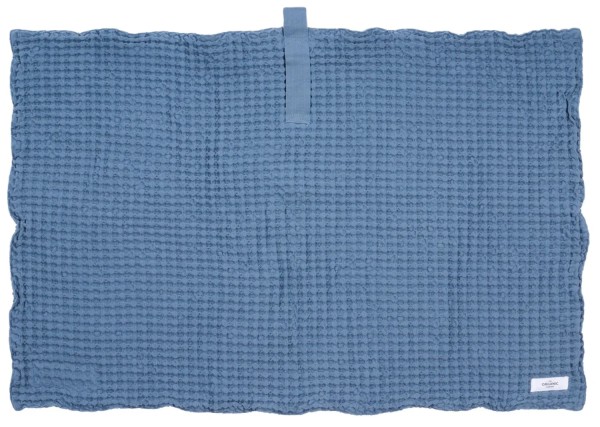 Big Waffle Badematte 80x55cm grey blue Biobaumwolle