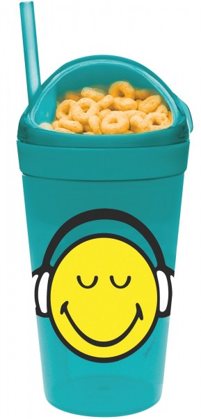 Smiley Snack/Drink Emoticon aqua blau 9×18 cm