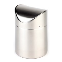 Tischeimer matt poliert, Schwingdeckel D12cm, H17cm, 1.2lt