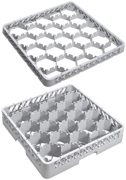 Gläser Spülkorb 20 Fächer 1 Aufsatz max Glas H12.3cm D9cm