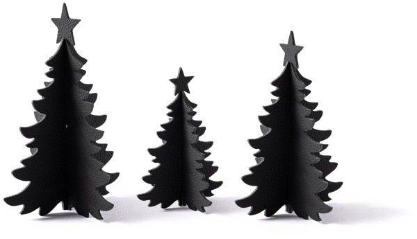 3er Set Weihnachtsbaum 9,12,14cm schwarz