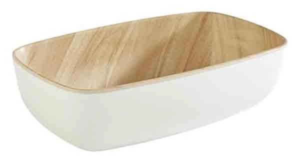GN 1/9 Schale FRIDA weiss/Holzoptik 17.6x10.8cm