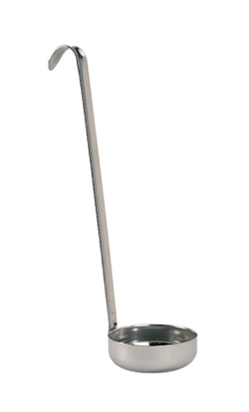 Schöpflöffel mit flachem Boden D:8.2cm Stiel 32cm