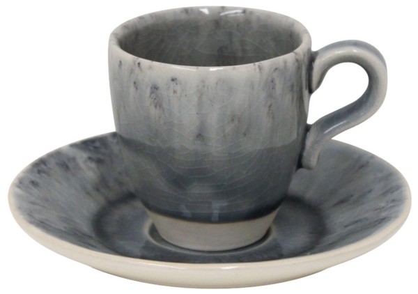 Madeira Kaffeetasse mit Untertasse 80ml D12cm H6.1cm grau