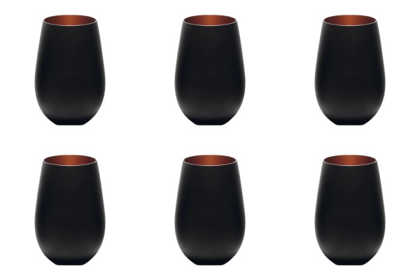 6er Set Elements Becher 465ml schwarz/bronze