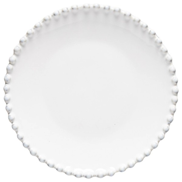 Pearl Teller D17cm H2.4cm weiss