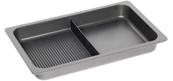 Bratplatte Induk. GN1/1,H5.5cm m.Steg, Grillboden/Glatt