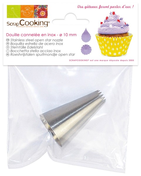 Spritztülle Edelstahl Stern D10mm kleine Rillen