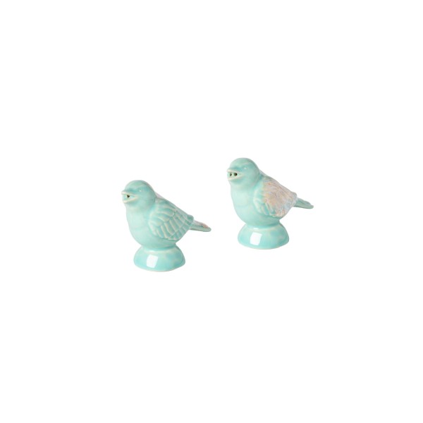 Taormina Salz- & Pfefferstreuer Spatz D9cm aqua