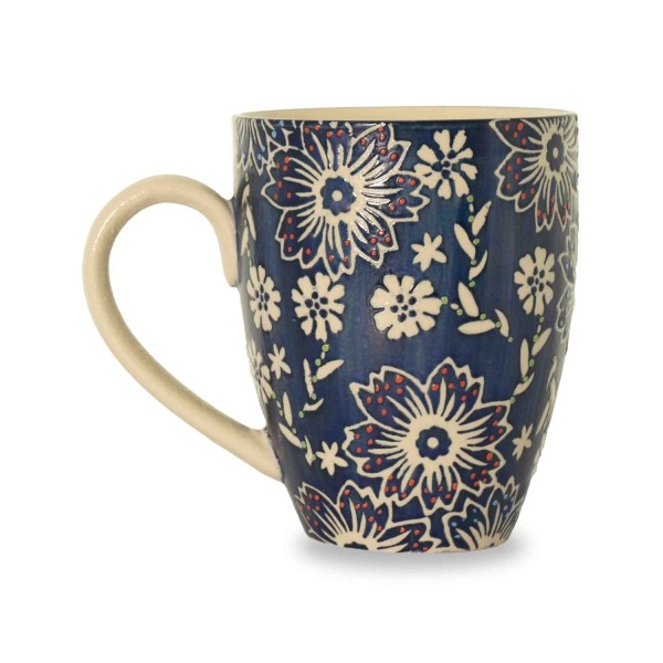 Keramikbecher D9cm H11cm 360ml in GB Blau