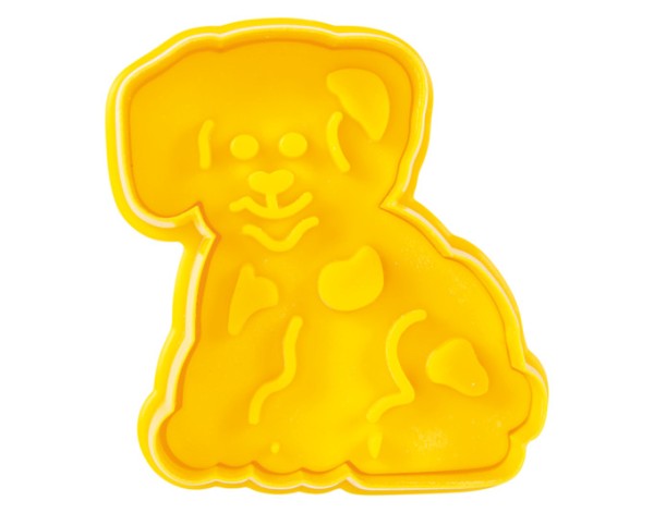 Ausstecher Hund 7 cm gelb