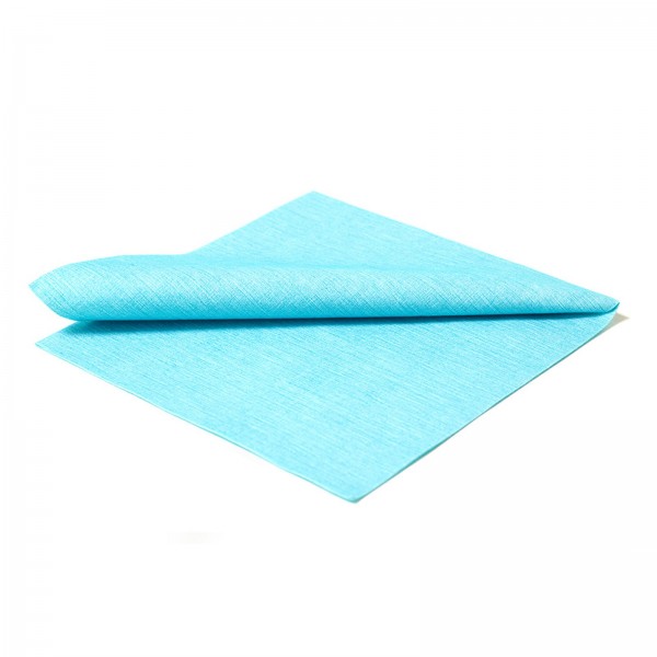 Serviette 40x40cm, türkisblau, 15 Stk. in Geschenkbox