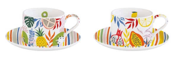 2er Set Coffee Mania Kaffeetasse m. Untert. Tutti Frutti, 24