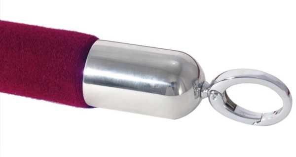 Seil zu Absperrpfosten, dunkelrot, L: 1.5m, Haken Edelstahl